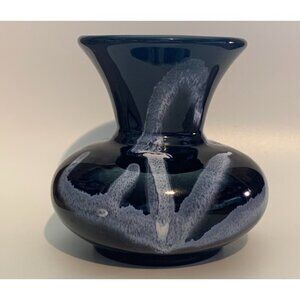 Blue Mountain Pottery 5" Granite Drip Glaze Vase Cobalt/Black BMP